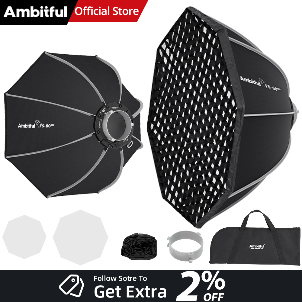 Photography Studio Lighting Set Up - AMBITFUL FS60PROII Softbox Bowens Mount Cepat