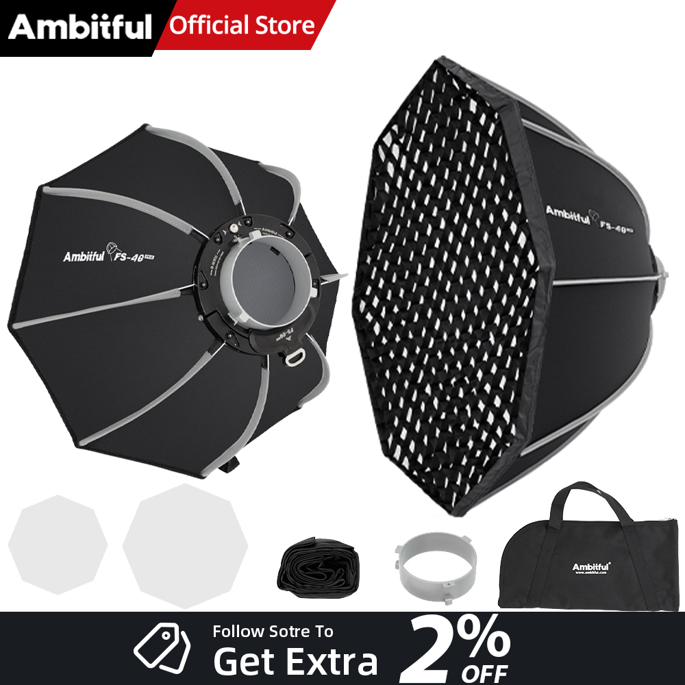 Photography Studio Lighting Set Up - AMBITFUL FS40PROII Softbox Bowens Mount Cepat