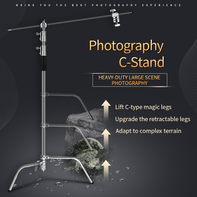Photography Lighting Softbox - Dudukan Fotografi C-stand Baja Tahan Karat