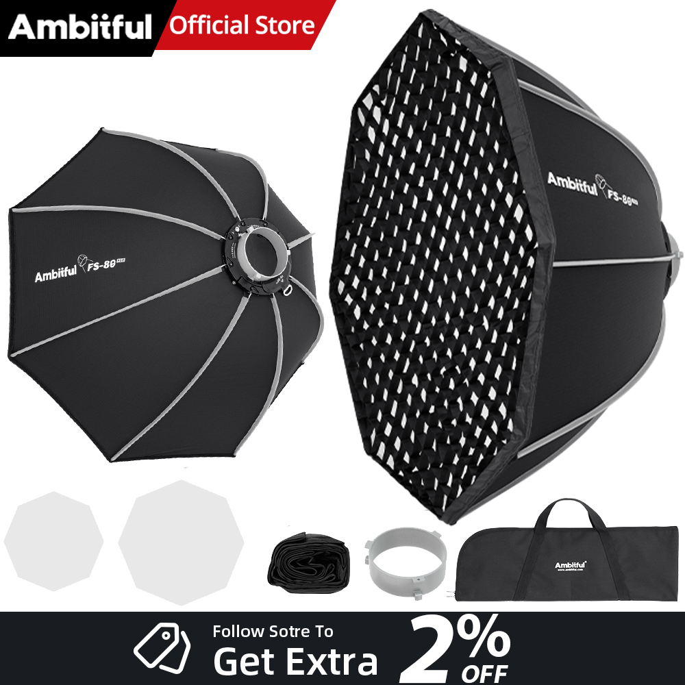 Photography Studio Lighting Set Up - AMBITFUL FS80PROII Softbox Bowens Mount Cepat