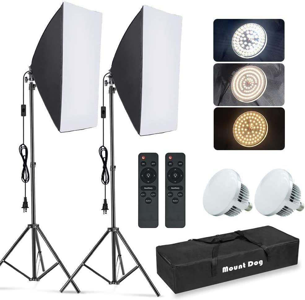 Photography Lighting Softbox - Kit Pencahayaan Softbox Fotografi, 2-Pack 19.7