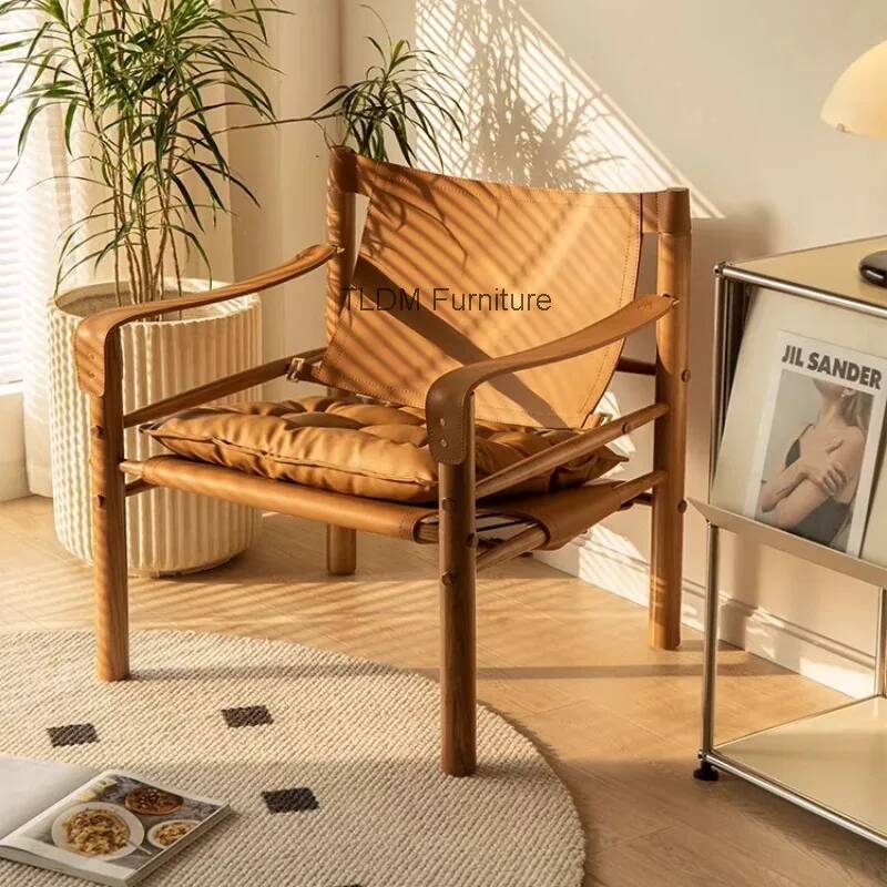 Photography Lighting At Home - Kursi Santai Kayu Solid Retro Desain