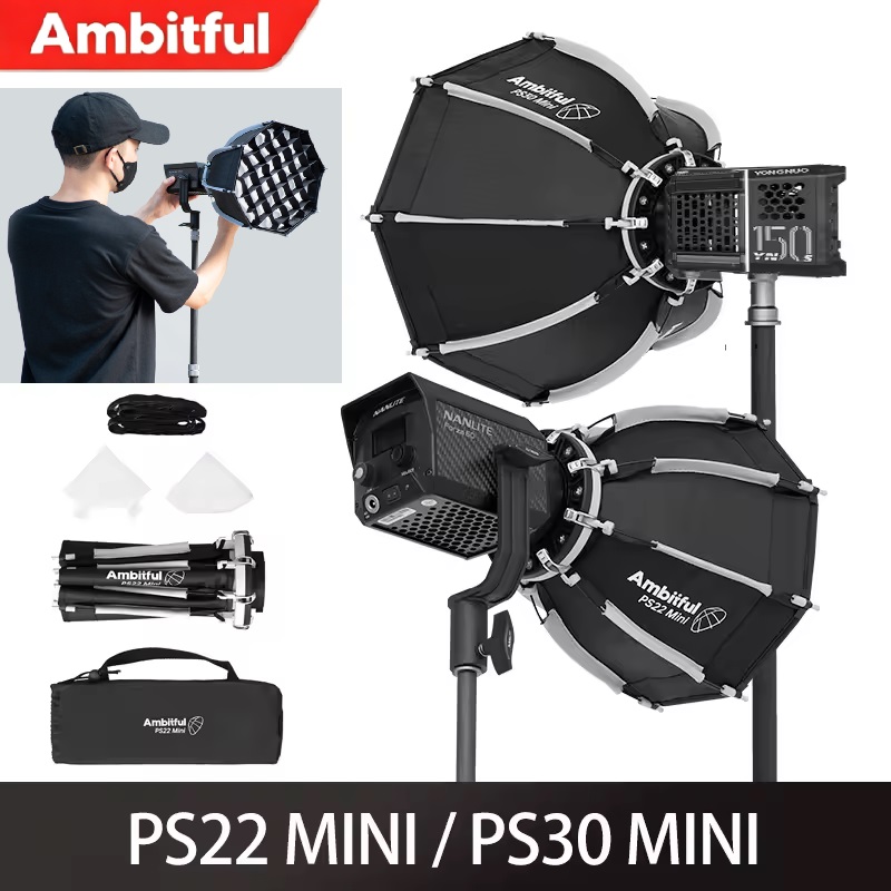 Photography And Videography Lighting - Ambitful PS22 PS30 Softbox Mini Bowens