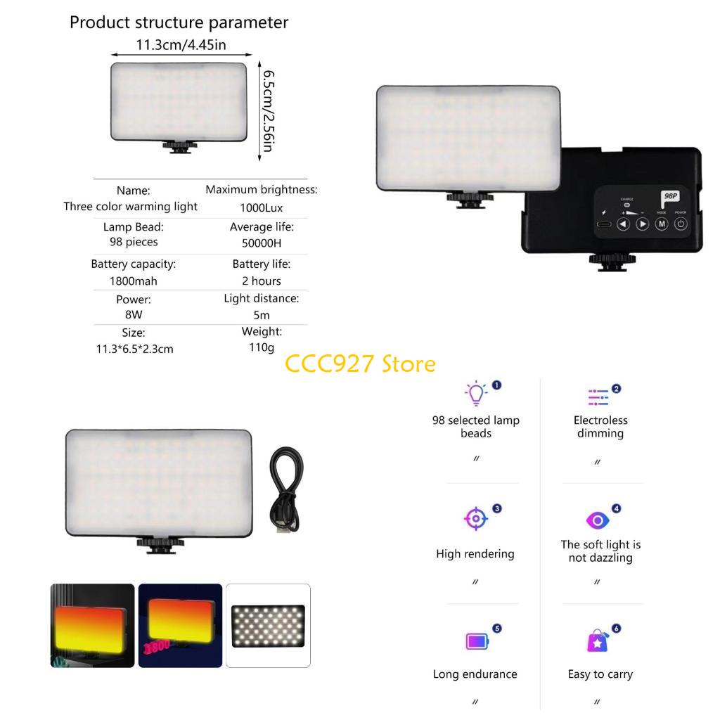 Photography And Videography Lighting - B03F Lampu Video LED Ulang 1800MAh