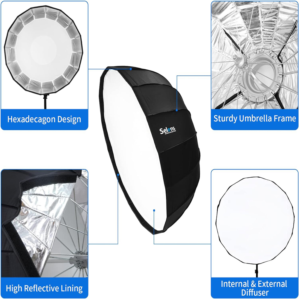 Selens Quick-Setup Parabolic S - Photography Studio Lighting Set Up ulasan dan harga