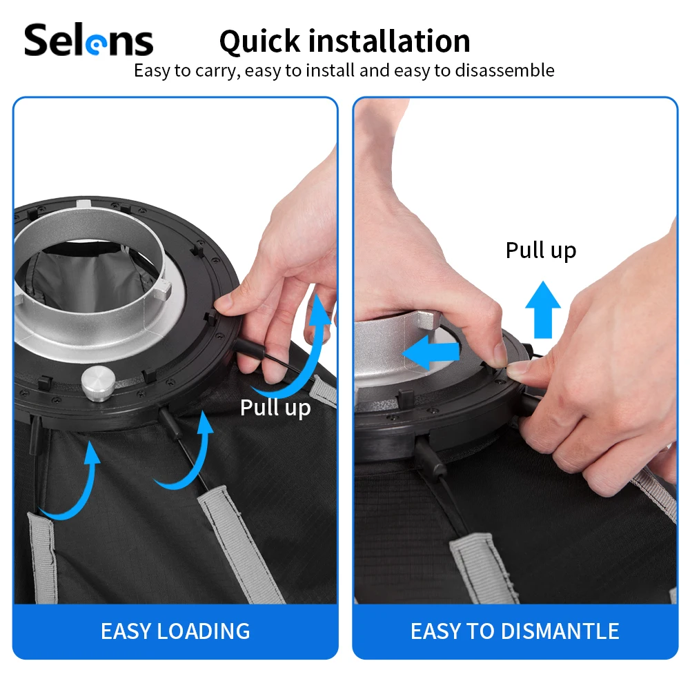 Selens 82/105cm Payung Softbox - Photography Studio Lighting Set Up ulasan dan harga