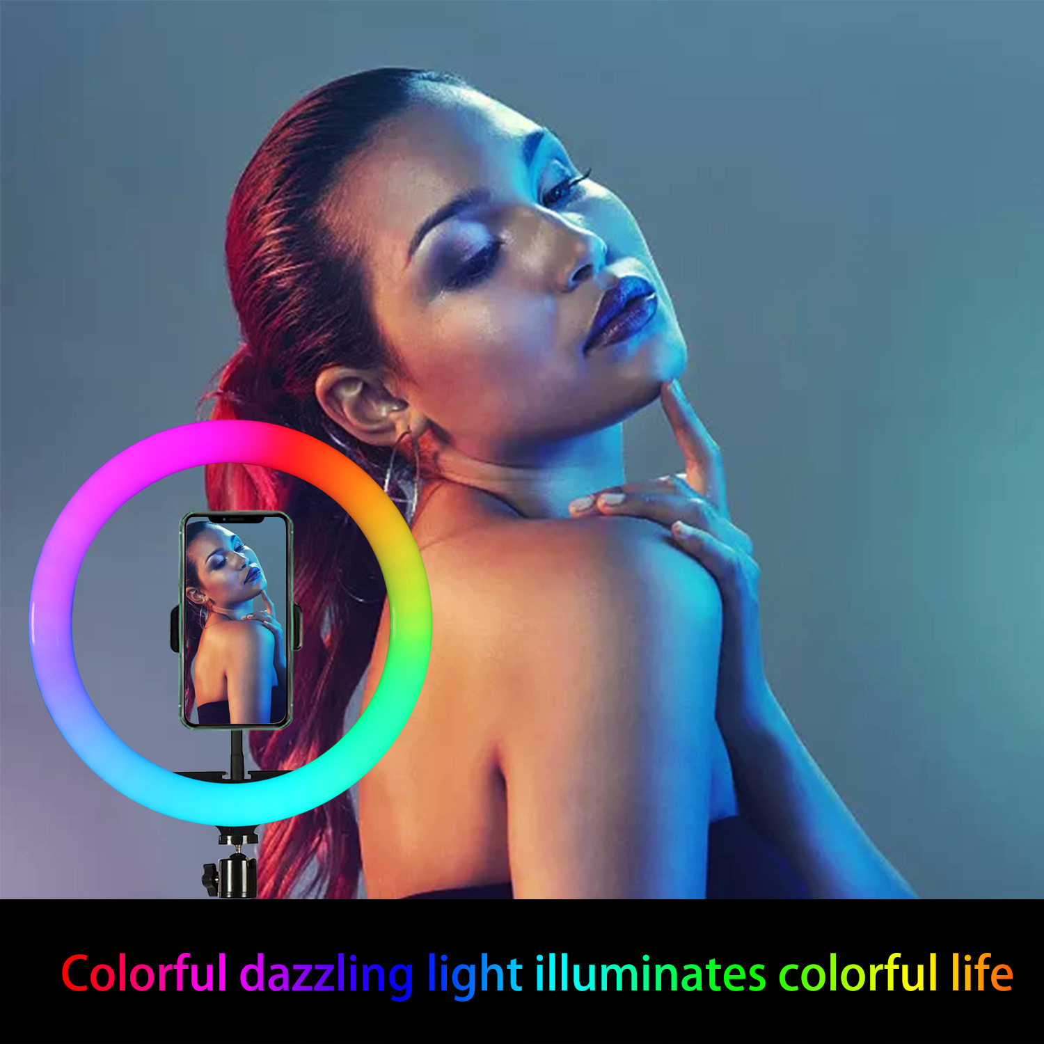 Ring Light LED RGB 10 inci 26c - Photography Lighting Stick ulasan dan harga