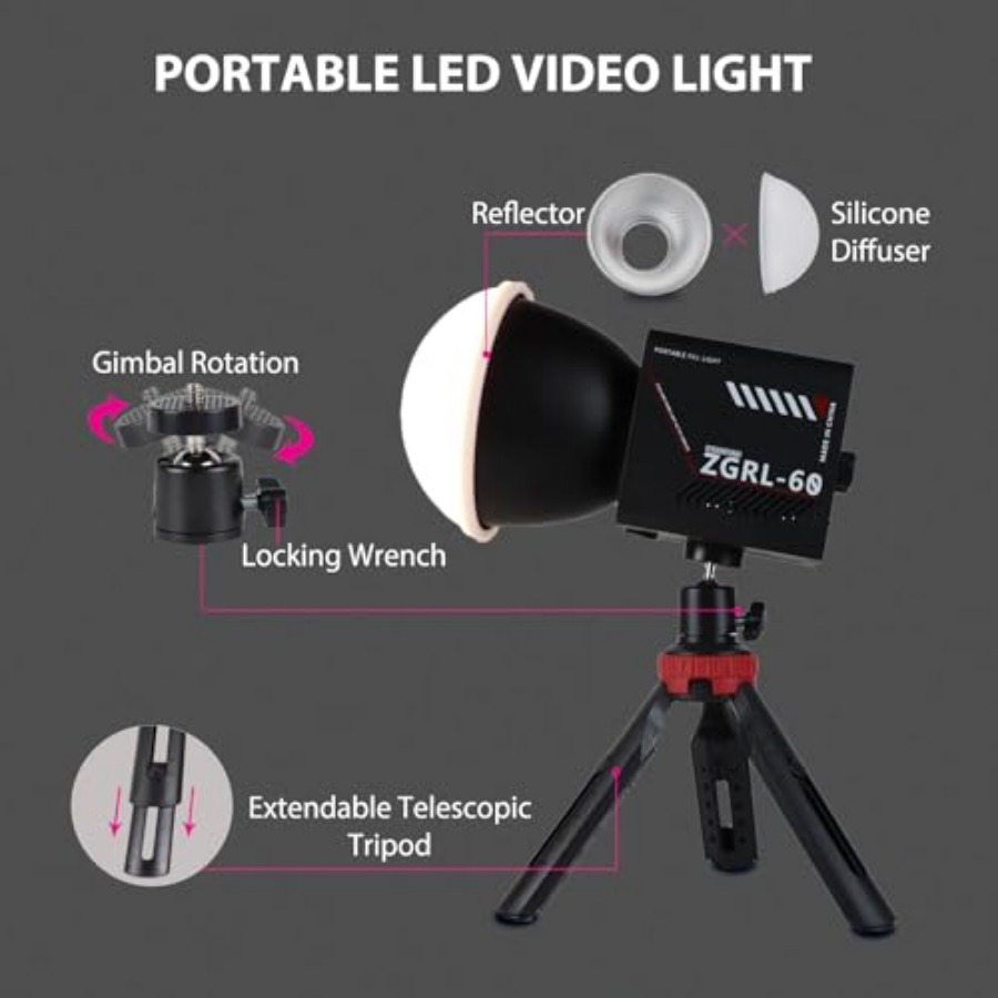 Lampu Video LED COB 60W Portab - Photography Lighting Color ulasan dan harga