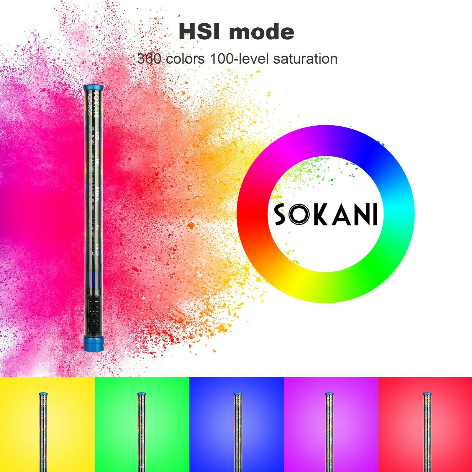 Sokani X25 RGB Lampu Video LED - Photography Lighting Stick ulasan dan harga