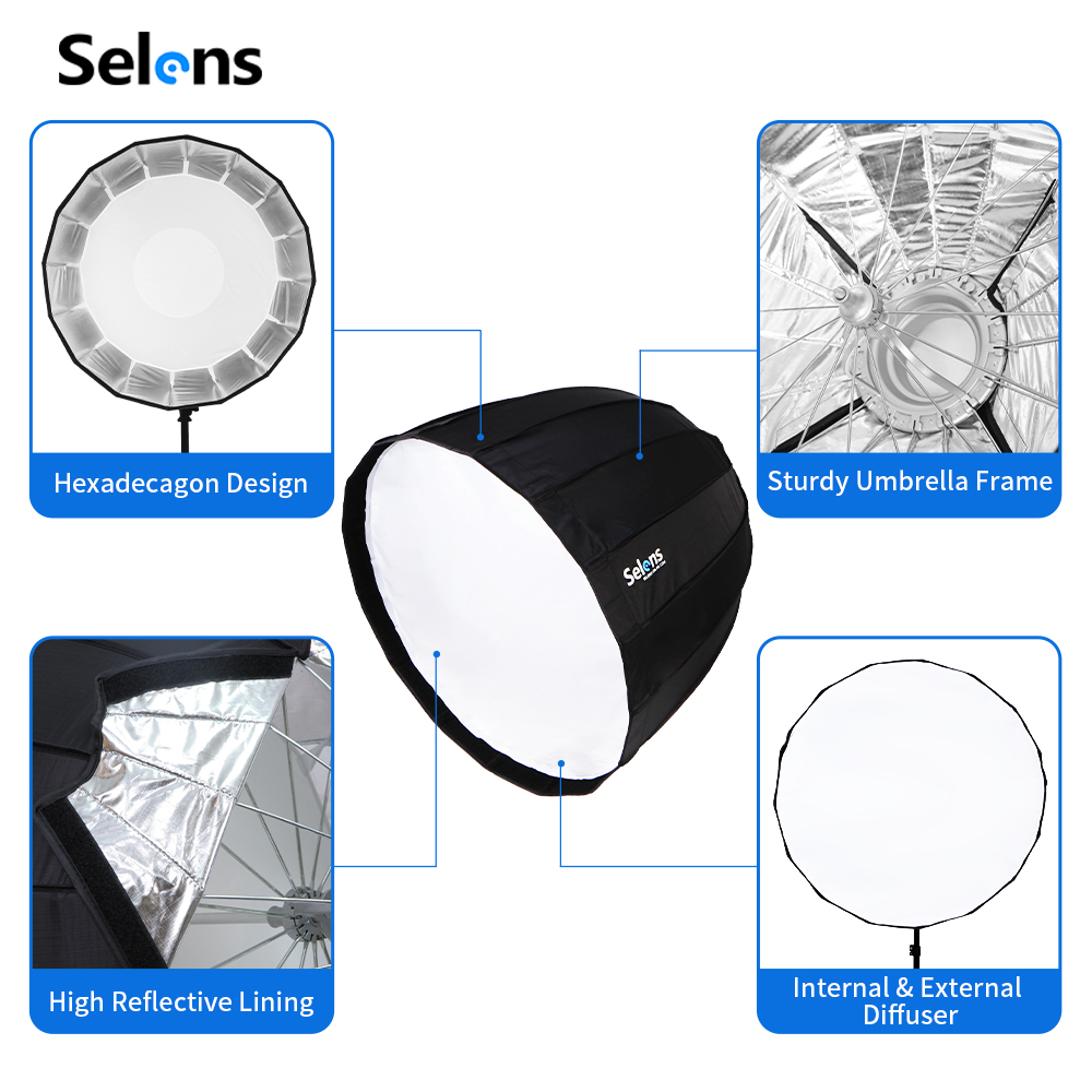 Softbox Reflector Payung Heksa - Photography Studio Lighting Set Up ulasan dan harga