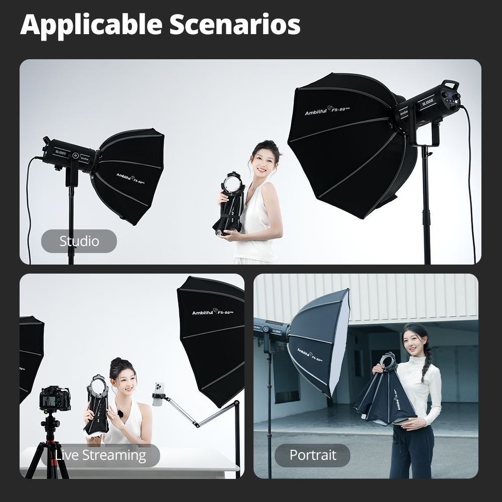 Ambitful FS80PRO Kotak Lampu F - Photography Studio Lighting Set Up ulasan dan harga