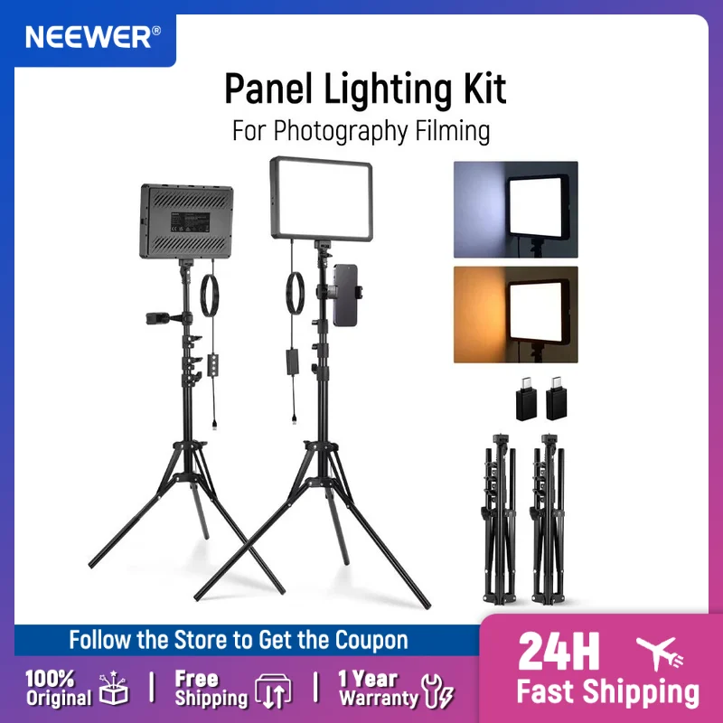 NEEWER BASICS 2 Pack LED Video - Photography Lighting Basics ulasan dan harga