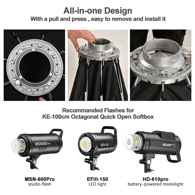 JINBEI KE- 150cm Soft Box Octa - Photography Studio Lighting Set Up ulasan dan harga